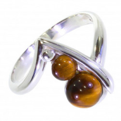 Bague 30-15 oeil de tigre argent