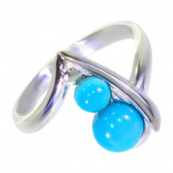 Bague 30-15 turquoise argent