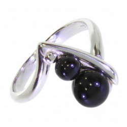 Bague 30-15 onyx noire argent