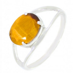 Bague 30-18 oeil de tigre argent
