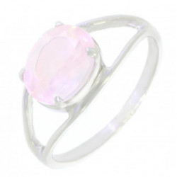 Bague 30-18 quartz rose argent