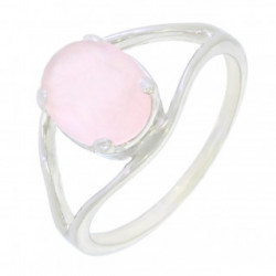 Bague 30-18B quartz rose argent
