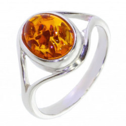 Ring 30-23 Sterling Silver Amber