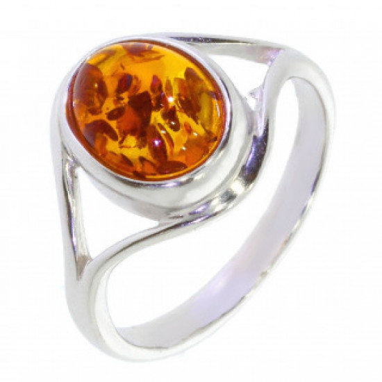 Ring 30-23 Sterling Silver Amber Ring 30-23 Sterling Silver Amber