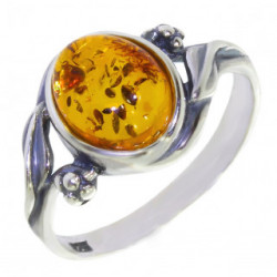 Ring 30-27 Sterling Silver Amber