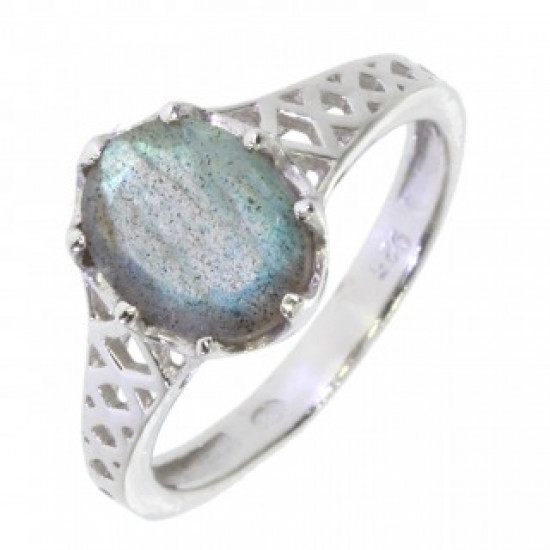 Ring 30-29 Sterling Silver Labradorite Ring 30-29 Sterling Silver Labradorite