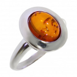 Ring 30-32 Sterling Silver Amber