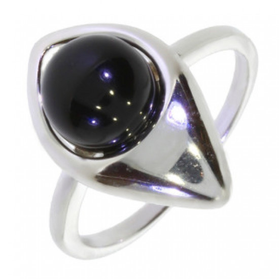 Ring 30-33 Sterling Silver Black Onyx