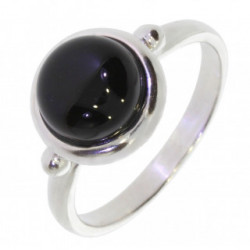Ring 30-34 Sterling Silver Black Onyx