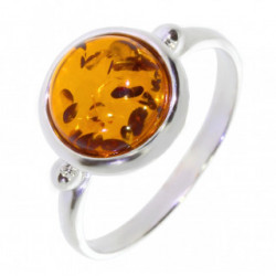 Ring 30-34 Sterling Silver Amber