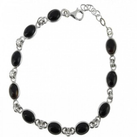 Sterling Silver Black Onyx Bracelet B-78-01