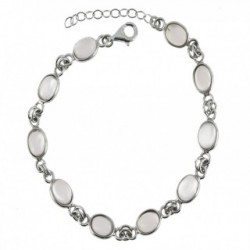 Sterling Silver Rose Quartz Bracelet B-78-01