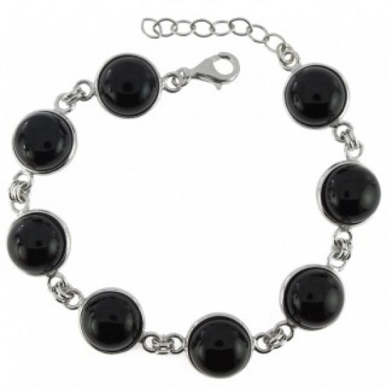 Sterling Silver Black Onyx Bracelet B-102-01
