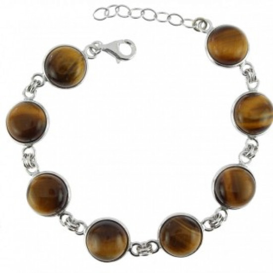 Sterling Silver Tiger's Eye Bracelet B-102-01