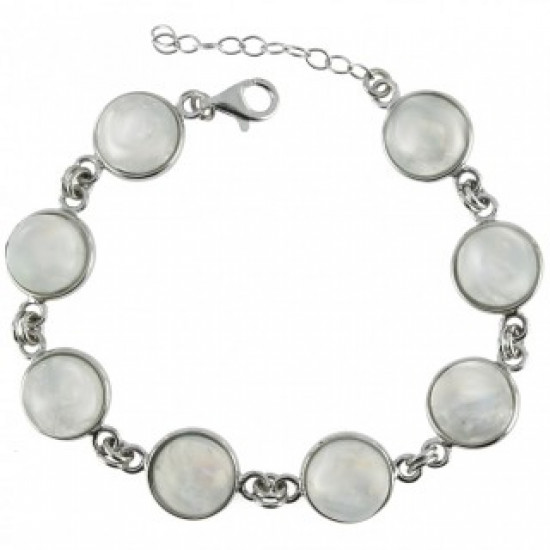 Sterling Silver Moonstone Bracelet B-102-01