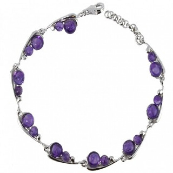 Sterling Silver Amethyst Bracelet B-70-01