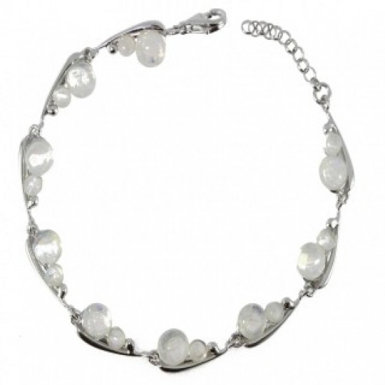 Sterling Silver Moonstone Bracelet B-70-01