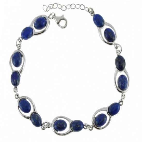 Sterling Silver Lapis Lazuli Bracelet B-86-01