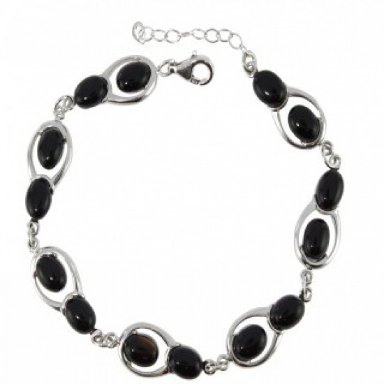 Sterling Silver Black Onyx Bracelet B-86-01