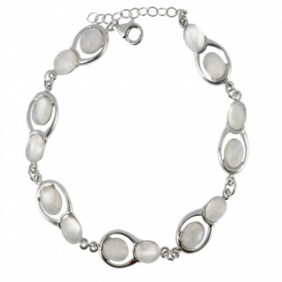 Sterling Silver Moonstone Bracelet B-86-01