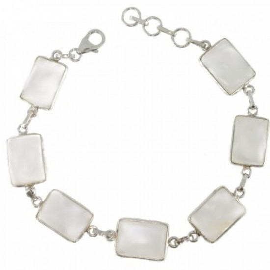 Sterling Silver Moonstone Bracelet BR-98-92