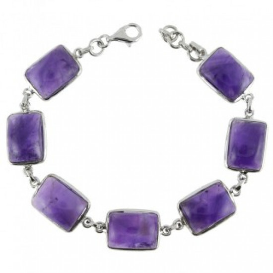 Sterling Silver Amethyst Bracelet BR-98-92 Sterling Silver Amethyst Bracelet BR-98-92