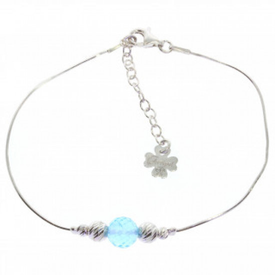 bracelet topaze bleu argent B-30-01