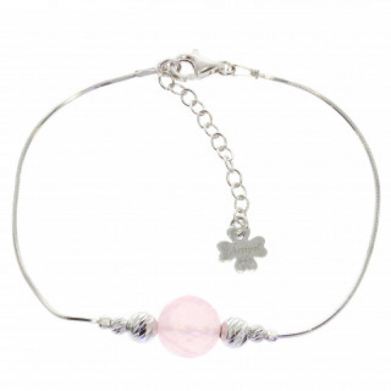 Sterling Silver Rose Quartz Bracelet B-30-01