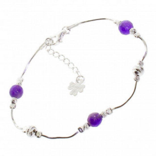 Sterling Silver Amethyst Bracelet B-28-01 
