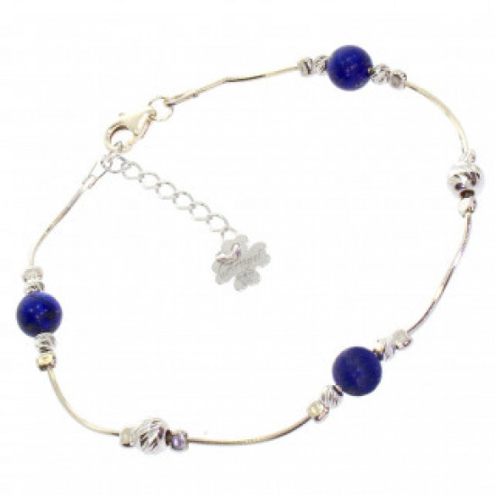 Sterling Silver Lapis Lazuli Bracelet B-28-01