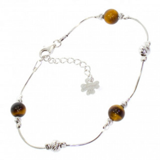Sterling Silver Tiger's Eye Bracelet B-28-01