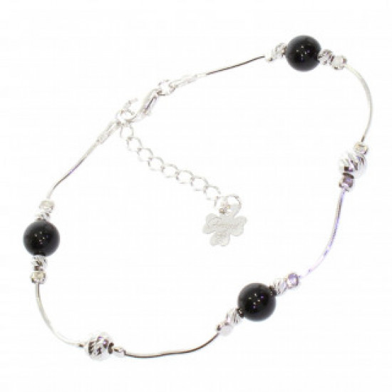 bracelet onyx noire argent B-28-01