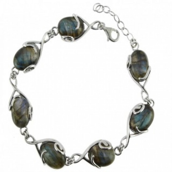 Sterling Silver Labradorite Bracelet  B-126-01