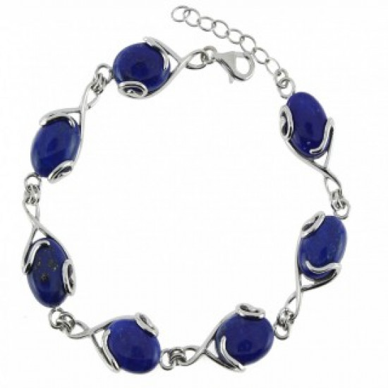Sterling Silver Lapis Lazuli Bracelet B-126-01