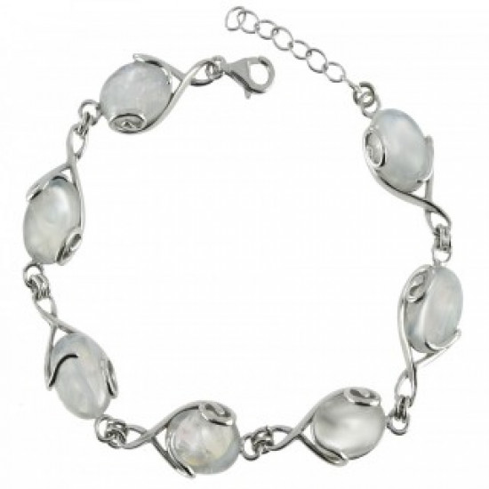 Sterling Silver Moonstone Bracelet B-126-01