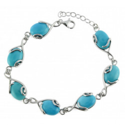 bracelet turquoise argent B-126-01