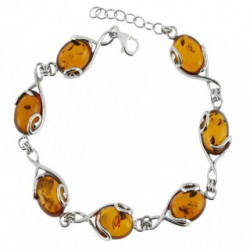 bracelet ambre argent B-126-01