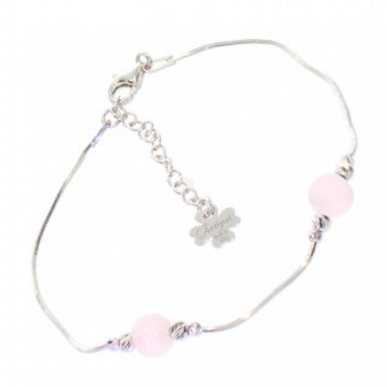 Sterling Silver Rose Quartz Bracelet B-24-01