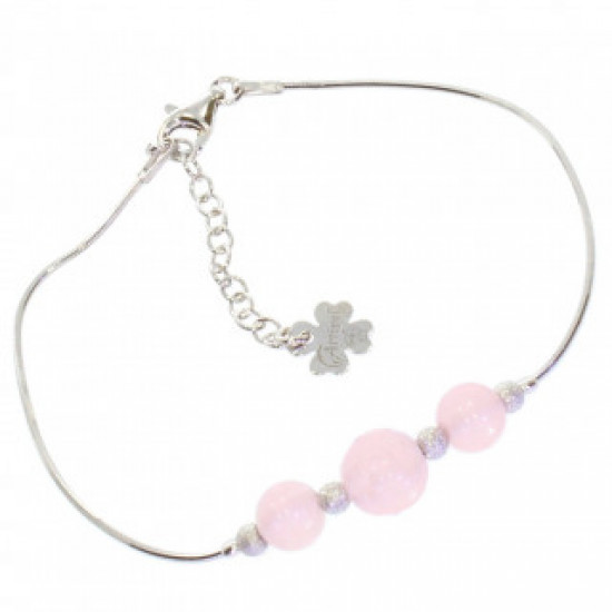 Sterling Silver Rose Quartz Bracelet B-26-01 