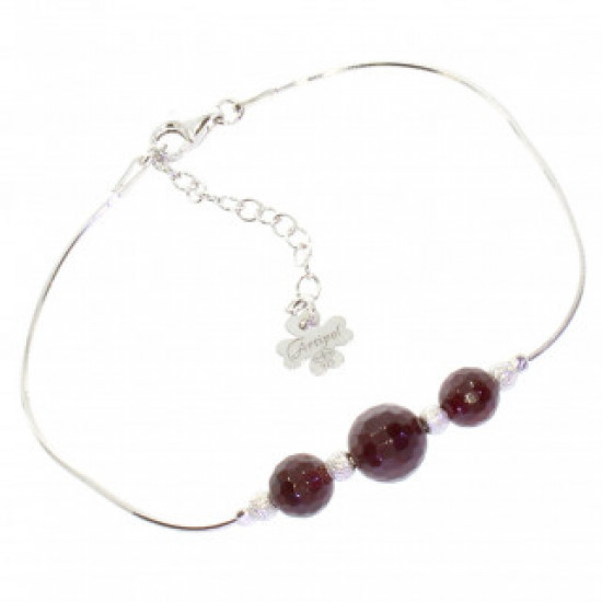 Sterling Silver Garnet Bracelet B-26-01 
