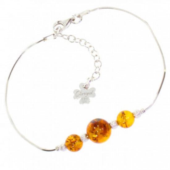 bracelet ambre argent B-26-01 