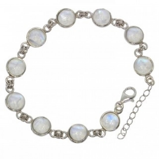 Sterling Silver Moonstone Bracelet B-86-03