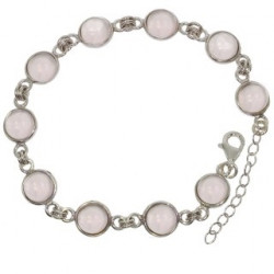 Sterling Silver Rose Quartz Bracelet B-86-03