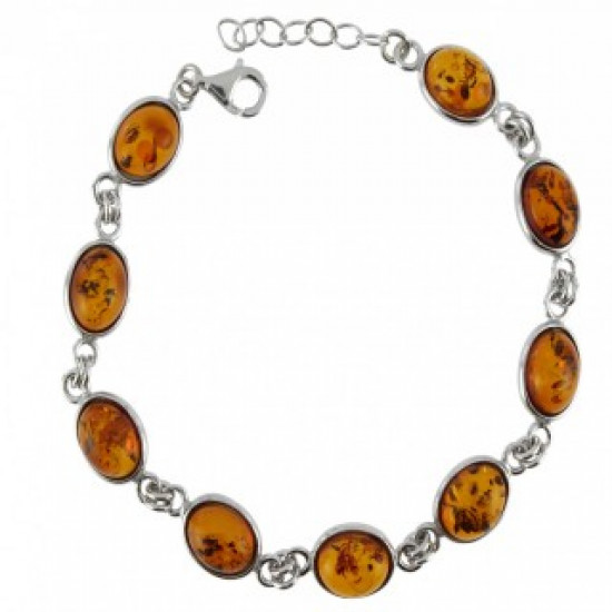 Sterling Silver amber bracelet B-94-02 Sterling Silver amber bracelet B-94-02