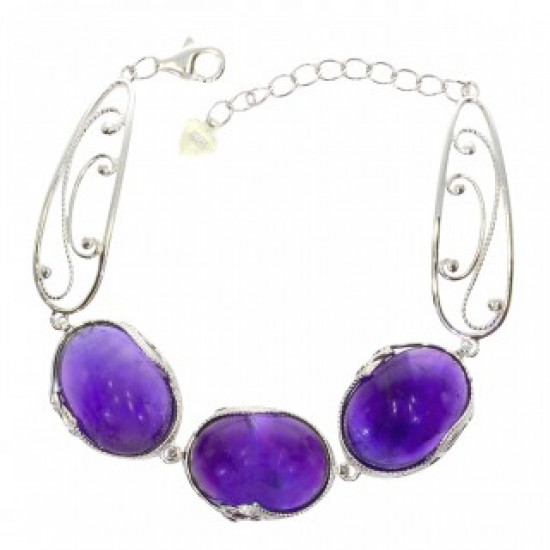Sterling Silver Amethyst Bracelet 