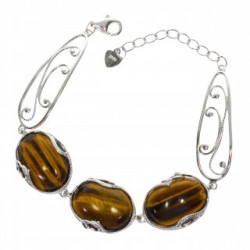 bracelet oeil de tigre argent B-126-02