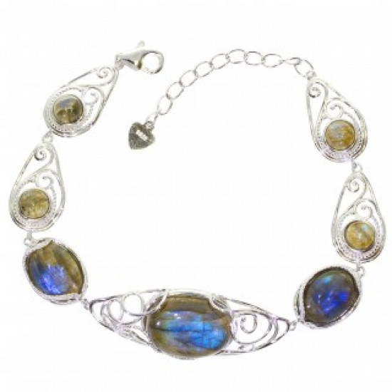 Sterling Silver Labradorite Bracelet B-142-01