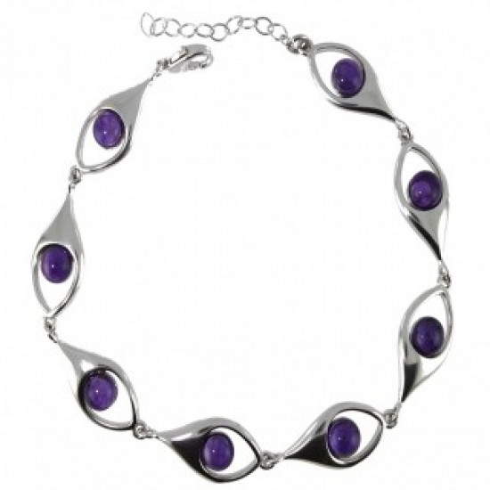 Sterling Silver Amethyst Bracelet B-94-01
