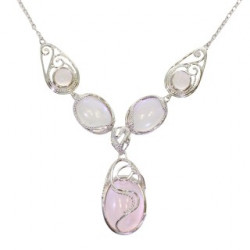 Sterling Silver Rose Quartz Necklace