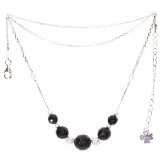 Sterling Silver Black Onyx Necklace